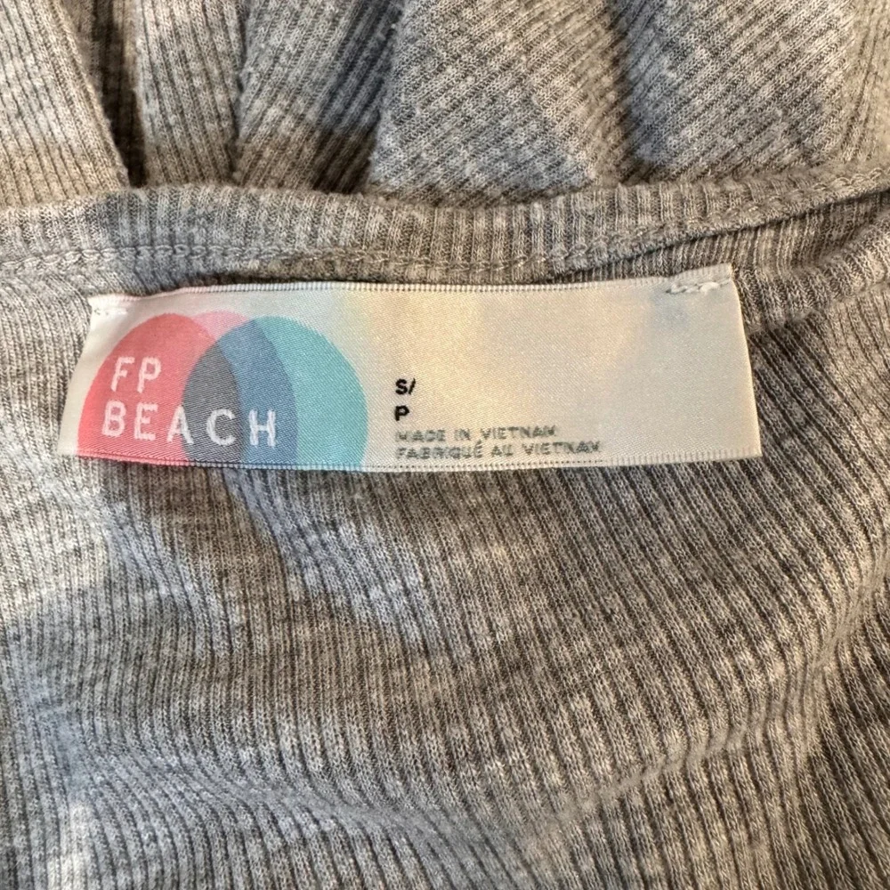 Free People (Beach) Grey Ribbed High Neck Swing Tank Mini Dress | Size S